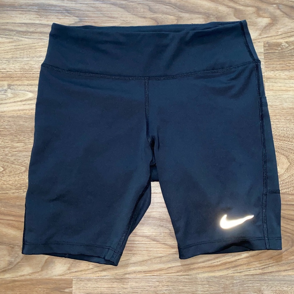 Nike Black Bike Shorts Moisture-Wicking Elastic Waistband